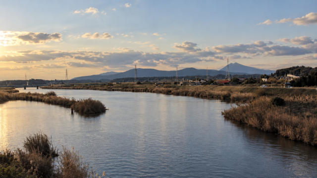 石岡・恋瀬川の夕暮れ